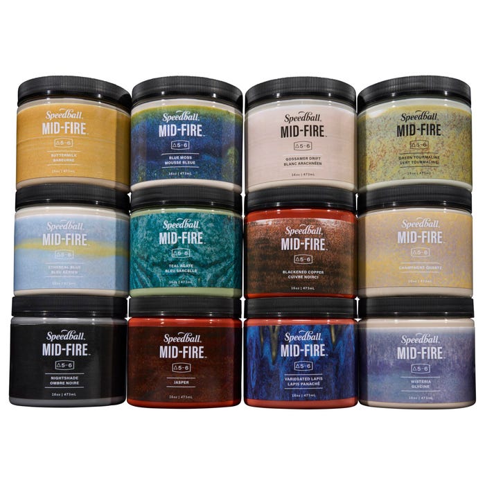 Speedball Mid-Fire Glaze, Set of 12