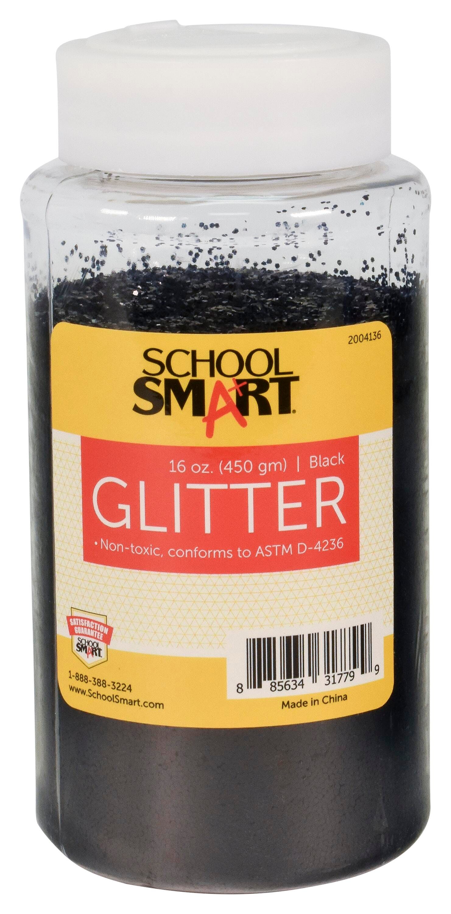 Image for School Smart Craft Glitter, 1 Pound Jar, Black from School Specialty