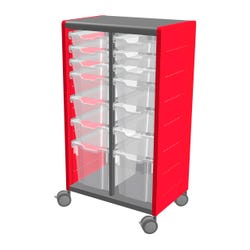 Classroom Select Geode Tall Cabinet, Double Wide with 14 Tote Trays 4000252