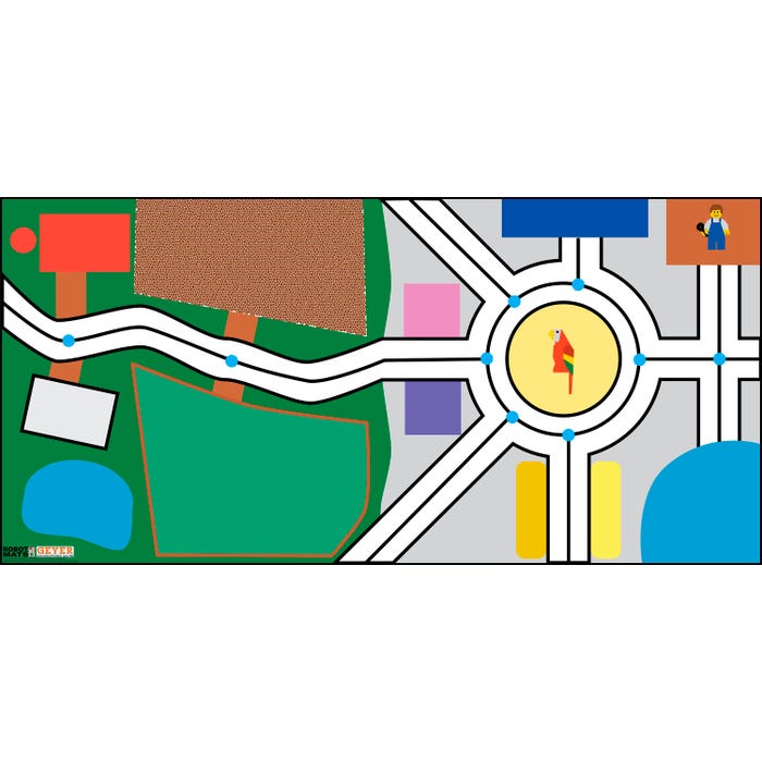 Geyer Instructional Robotics Challenge Country City Mat, 92-3/4 x 44-3/4 Inches