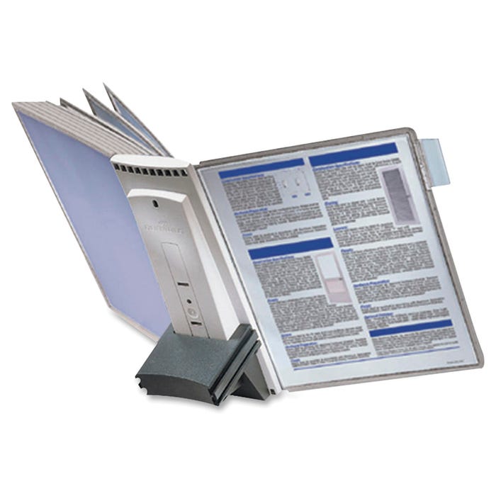 Durable Ten Panel Extension Module for Sherpa Desk Reference System, Gray