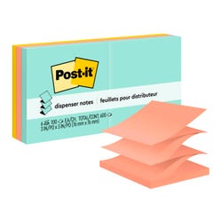 Post-it Pop-Up Original Notes, 3 x 3 Inches, Beachside Café, Pad of 90 Sheets, Pack of 6 038706