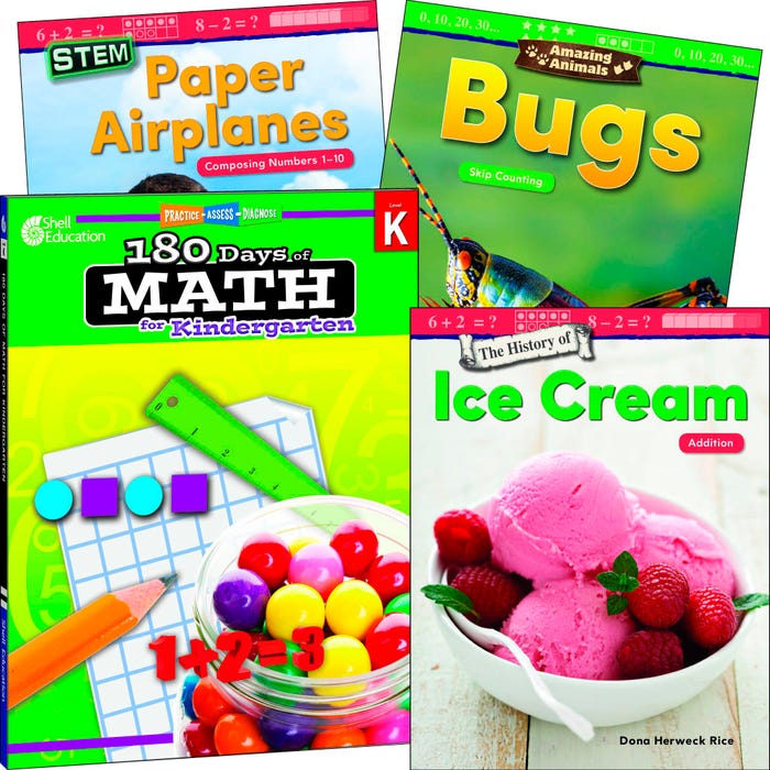 Teacher Created Materials Learn-at-Home Explore Math Bundle, Grade K, Set of 4