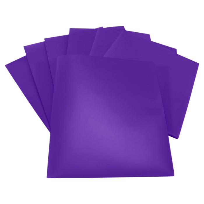 School Smart 2-Pocket Poly Folders, Purple, Pack of 25