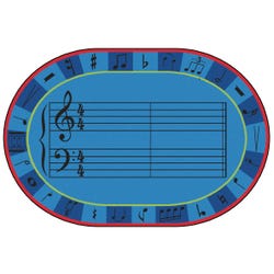 Carpets for Kids KID$ Value PLUS A-Sharp Music Rug, 6 x 9 Feet, Oval, Blue, Item Number 1544410