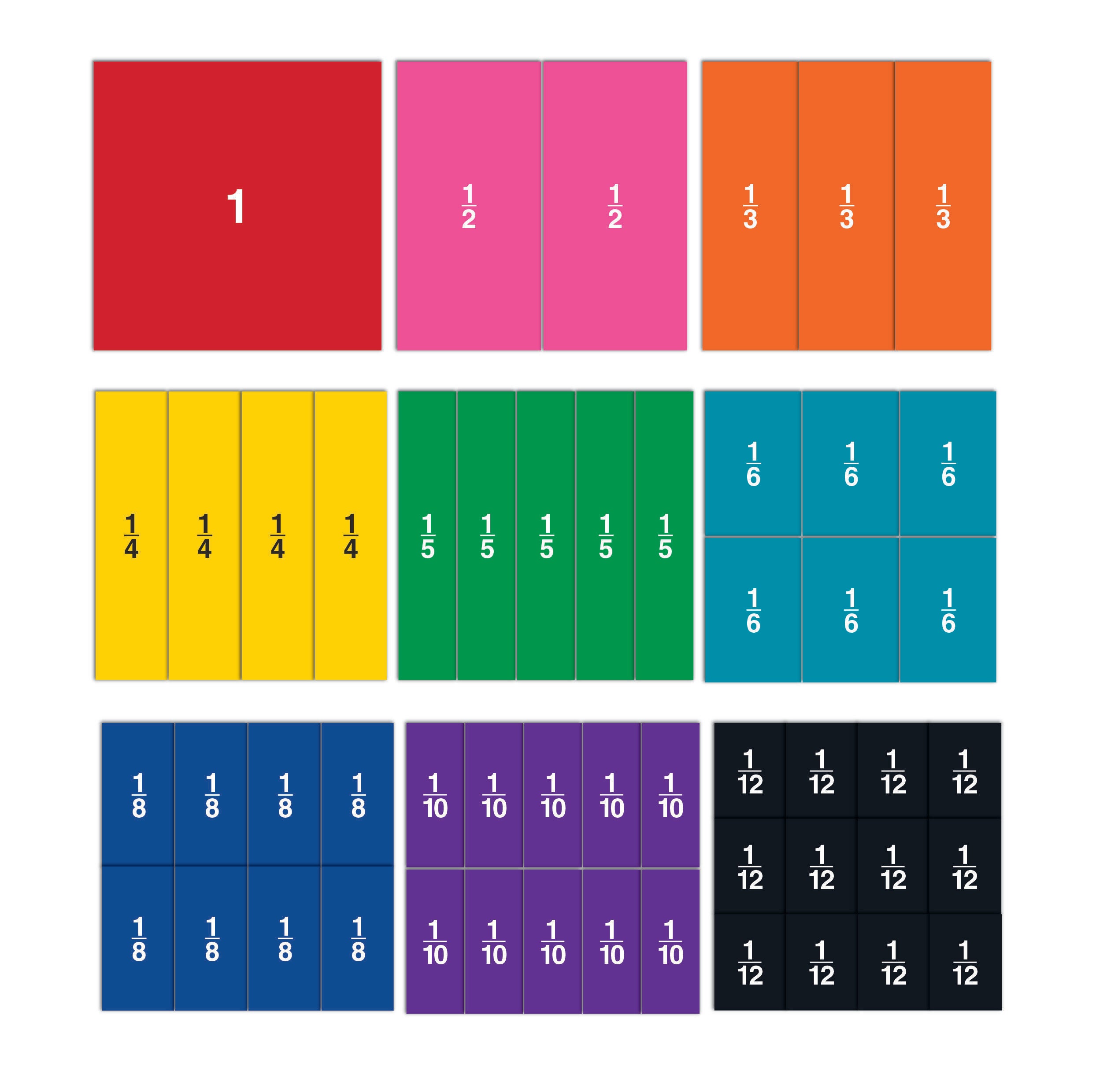 Learning Resources Double-Sided Magnetic Fraction Squares, Set of 51 1572836