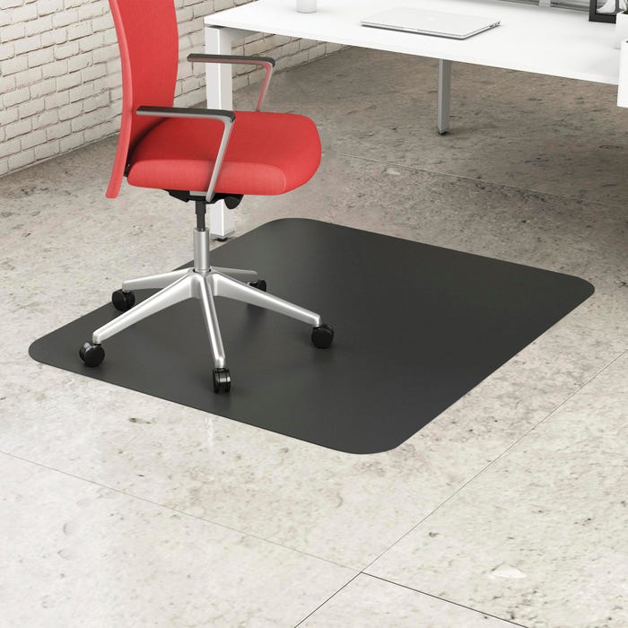 Deflect-O Classic Black Hard Floor Chair Mat, Rectangular, 45 x 53 Inches, Clear