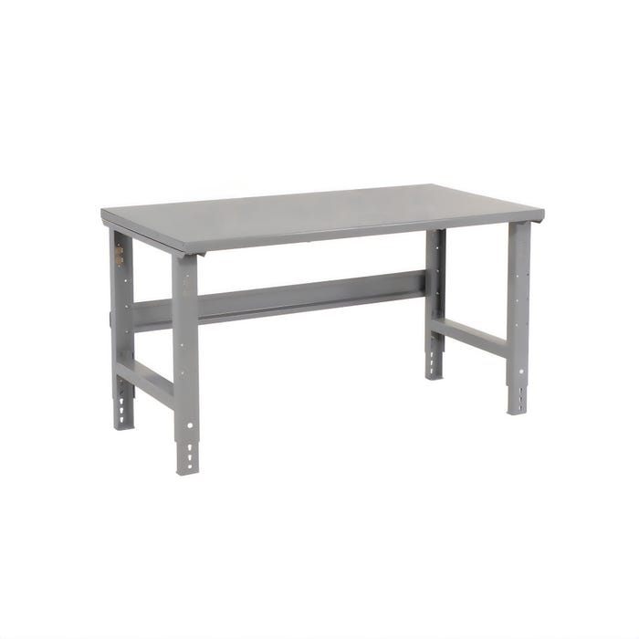 Global Industrial Adjustable Height Workbench C-Channel Leg, Steel Square Edge