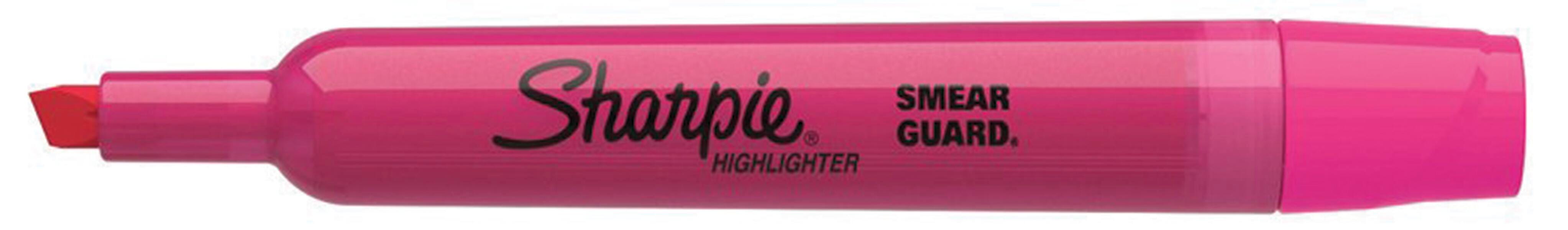 Sharpie Tank Style Highlighters, Chisel Tip, Fluorescent Pink, Pack of 12 077282
