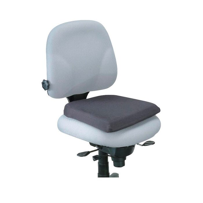 Kensington Cushion Seat Rest, 14-1/2 in L X 13-1/2 in W X 2 in H, Visco Elastic Memory Foam, Black, for Use with Chair Back