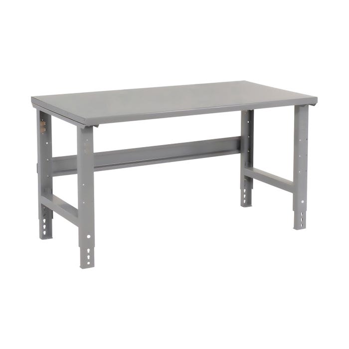 Global Industrial Adjustable Height Workbench C-Channel Leg, Steel Square Edge
