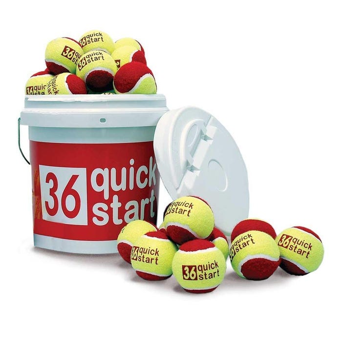 Quick Start 36 Tennis Balls with Bucket, Set of 60