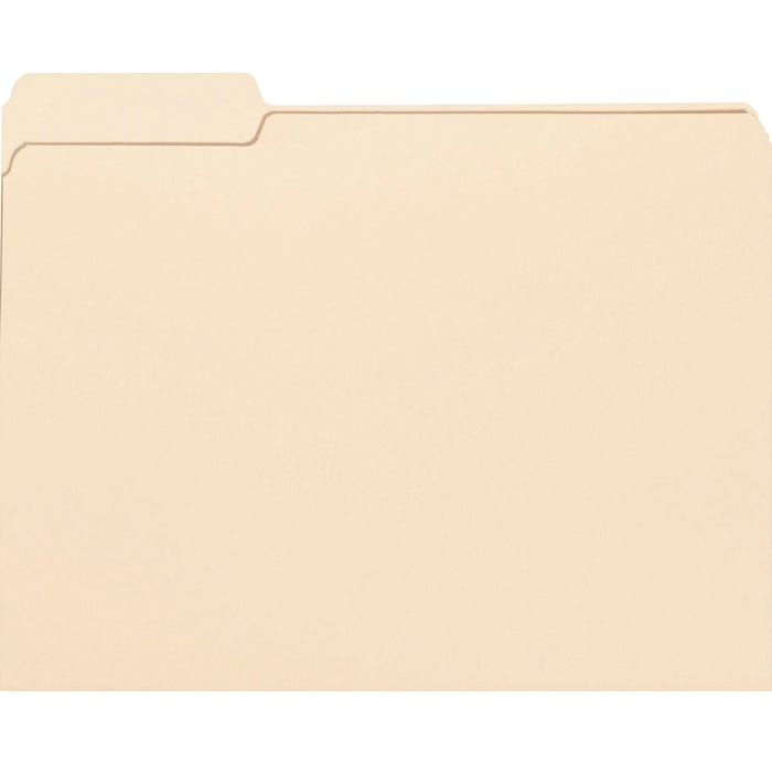 Nature Saver Recycled File Folder, Letter Size, 1/3 Cut Tabs, Manila, Pack of 100