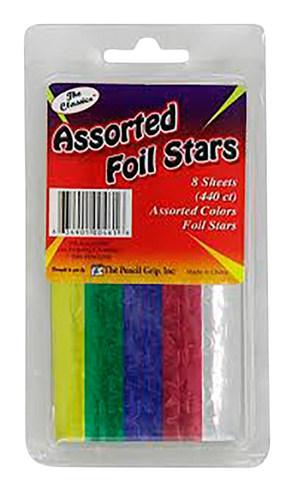 The Pencil Grip Inc Foil Star Stickers, Assorted Colors, Pack of 440, Item Number 2049681