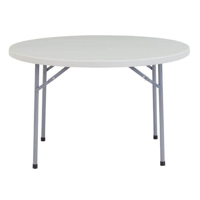 National Public Seating Round Lightweight Folding Table, BTR Series, 48 x 29-1/2 Inches, Gray