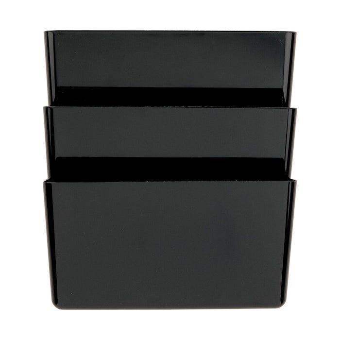 Officemate Plastic Recycled Wall File, 13 x 4-1/8 x 14-1/2 Inches, Black, Pack of 3