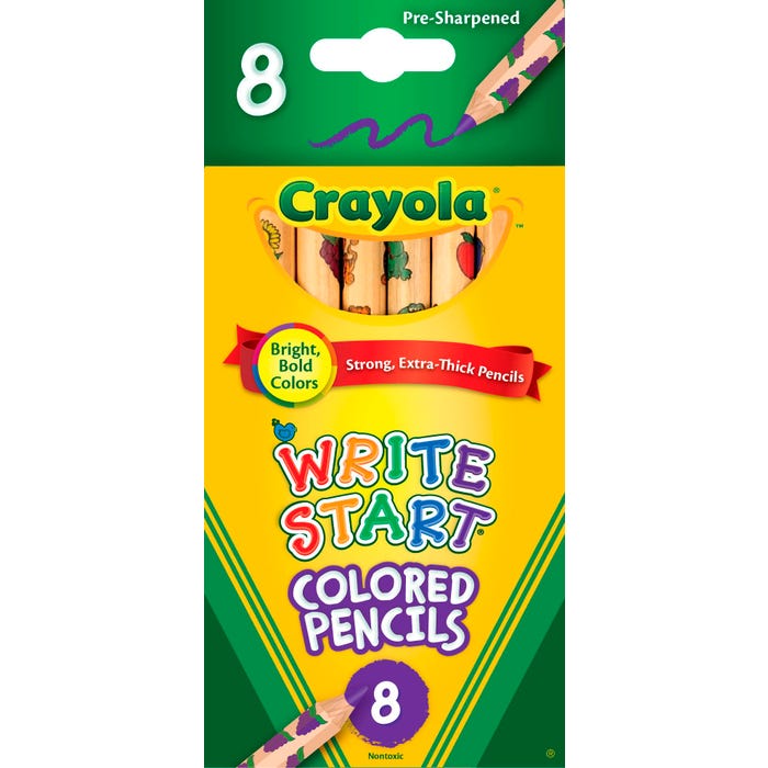 Crayola Write Start Colored Pencils, Assorted Color, Set of 8