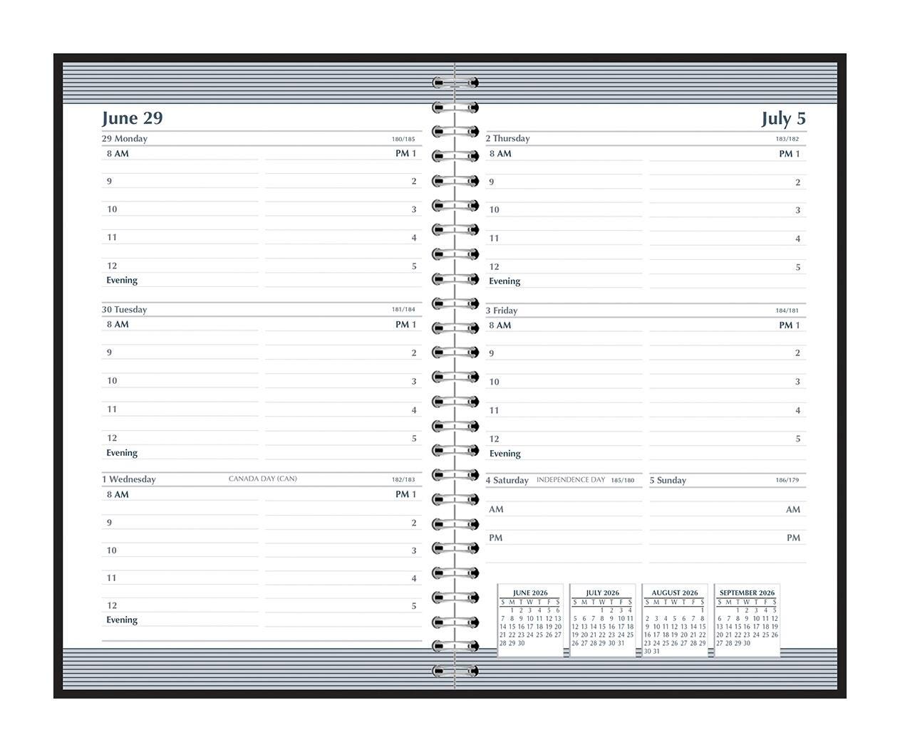 House of Doolittle Weekly Academic Planner with Black Embossed Cover, July 2026 to July 2027, 5 x 8 Inches