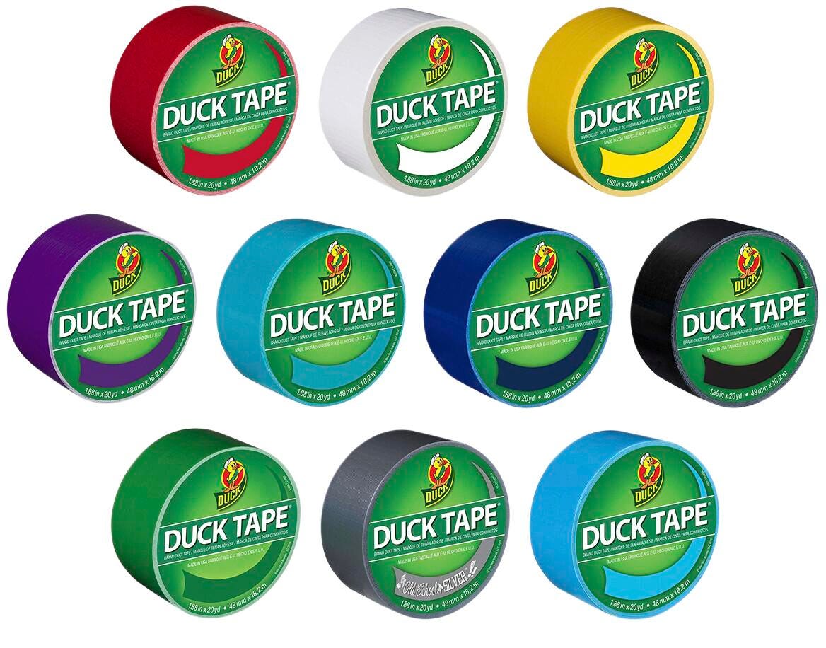 Image for Duck Tape Brand Colored Duct Tape, Assorted Colors, Set of 10 from School Specialty