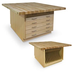 Hann Art and Print Workstation, Six Drawers and 13 Open Slot Storage, 64 x 54 x 33-1/4 Inches