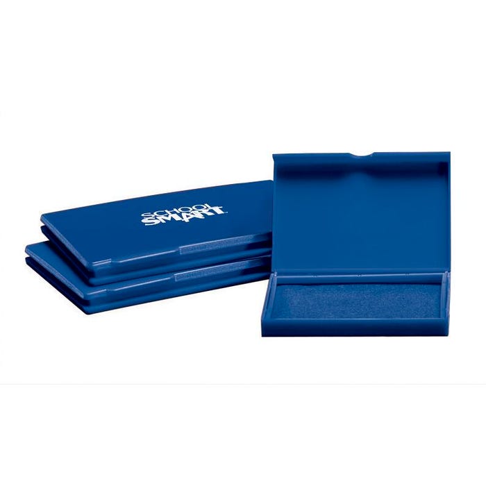 School Smart Felt Pre-Inked Stamp Pad, 3 x 4 Inches, Blue
