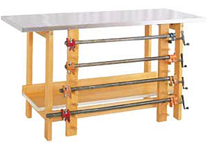 Diversified Woodcrafts Mobile Glue Stain Bench, 60 x 24 x 32 Inches, Maple, Steel, Item Number 532397