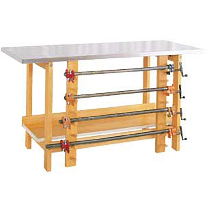 Diversified Woodcrafts Mobile Glue Stain Bench, 60 x 24 x 32 Inches, Maple, Steel