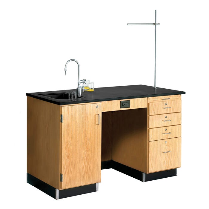 Diversified Spaces Kinetic Instructor's Desk, 60 x 30 x 35-3/4 Inches, Oak, Phenolic Resin Top
