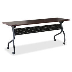 Lorell Mahogany Flip Top Training Table, 23-3/5 x 60 x 29-1/2 in, Mahogany/Black