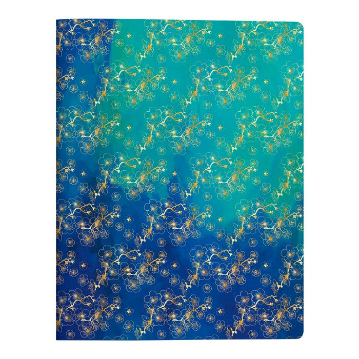 Southworth Undated Teacher Planner, 14-Month Layout, Flexible Cover, 8-1/2 x 11 Inches, 200 Stickers, Gold Floral