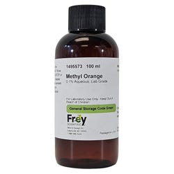 Frey Scientific Methyl, Clear Orange, 0.1% Aqueous Solution, Liquid, Lab Grade 1495573