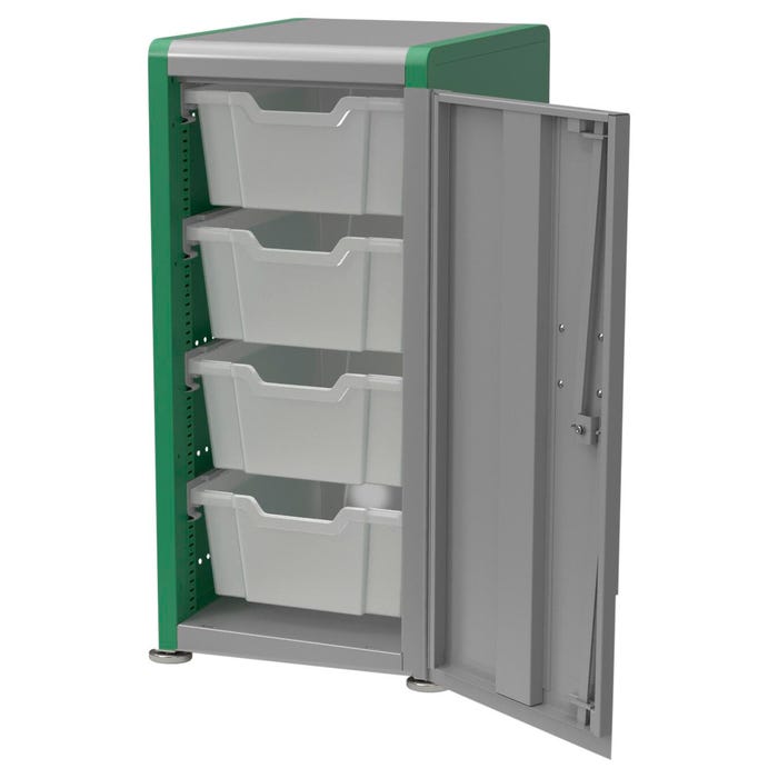Classroom Select Geode Medium Mobile Cabinet, Single Wide, 4 Tote Trays