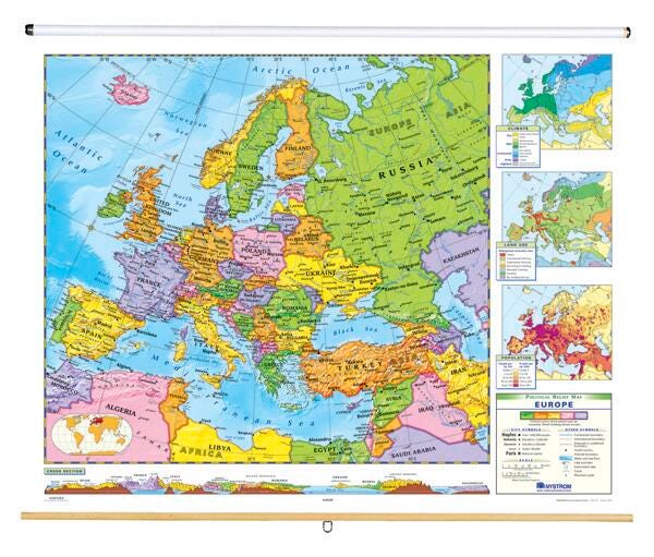 Nystrom Political Relief Map, Europe, Item Number 1398308