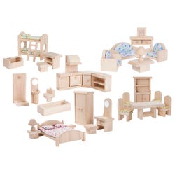 Childcraft Dollhouse Furniture Set, 6 Rooms, 33 Pieces 2051249