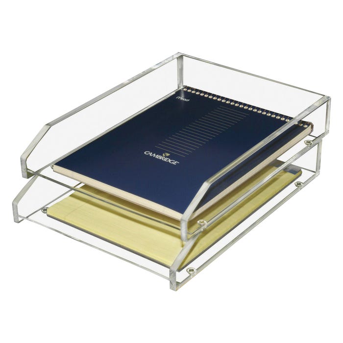 Kantek Acrylic Letter Size Double Tray Set, Set of 2