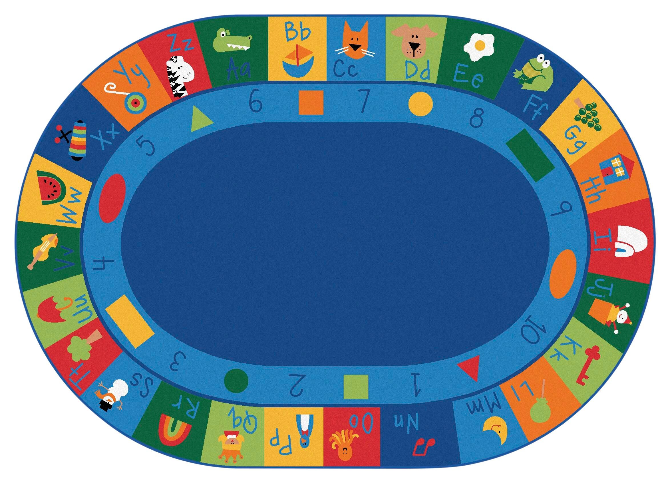 Carpets for Kids Premium Learning Blocks Carpet, Oval 4002361