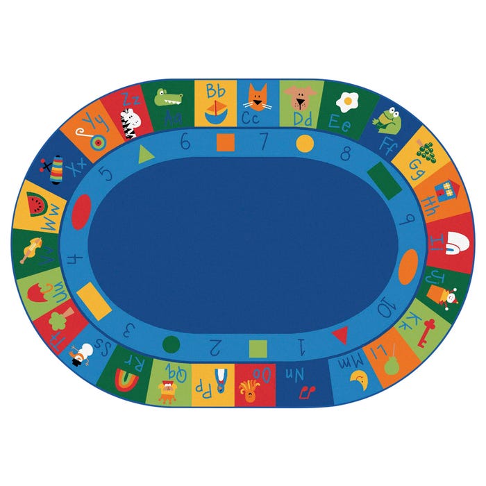 Carpets for Kids Premium Learning Blocks Carpet, Oval