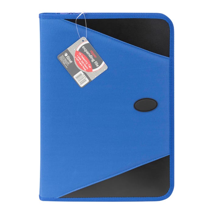 C-Line Expanding File with Zipper, 13 Pocket, Blue