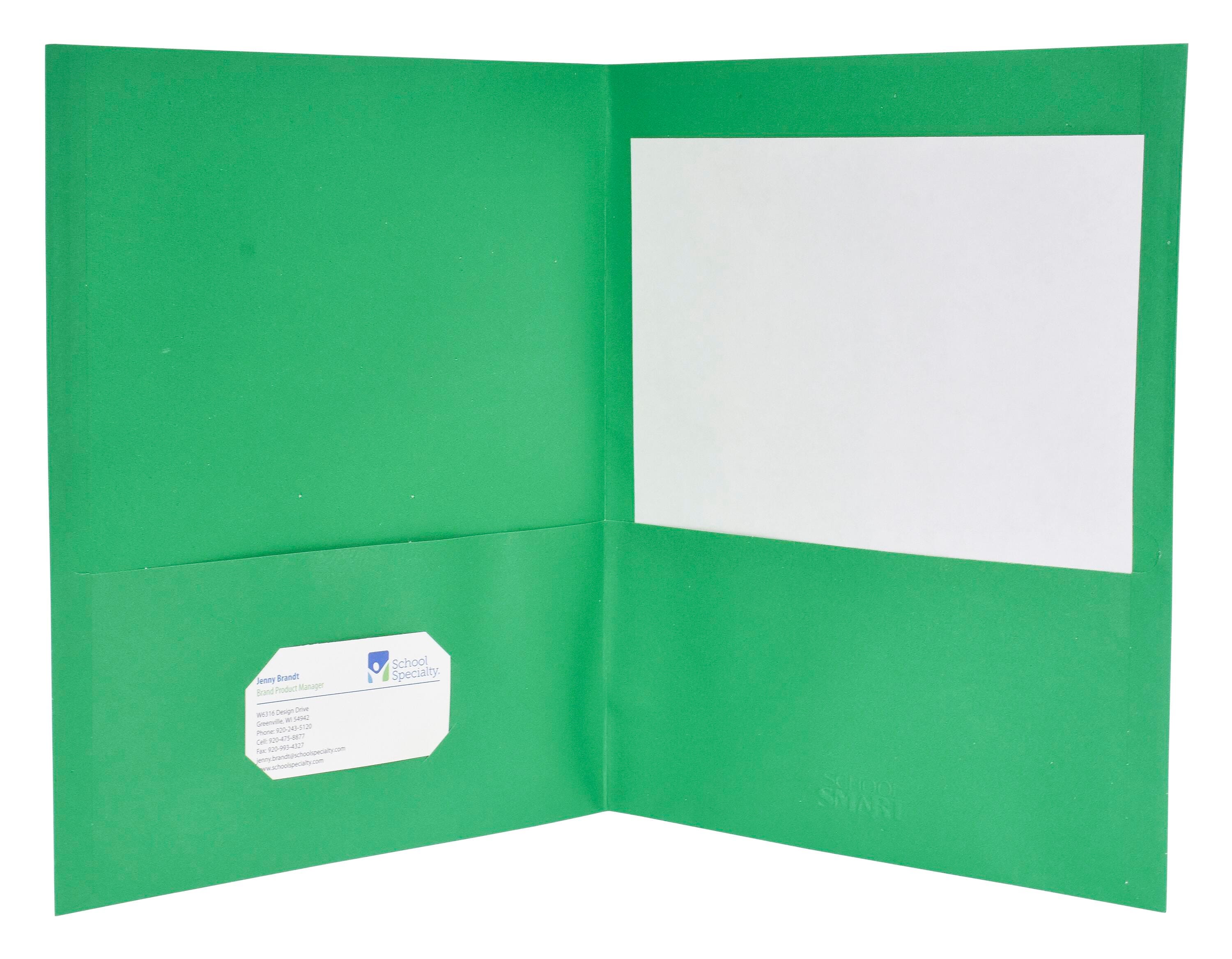 Image for School Smart Extra-Large Folders with Pockets, 9 x 12 Inches, Green, Pack of 25 from School Specialty