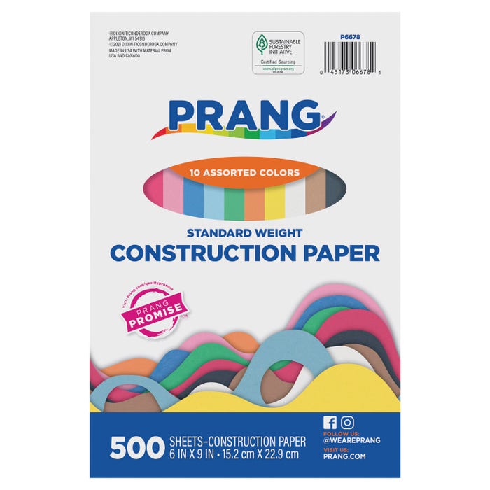 Art Street Construction Paper, 6 x 9 Inches, Assorted Color, 500 Sheets