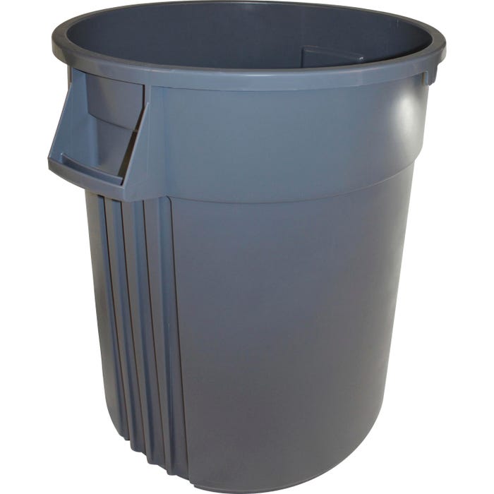 Genuine Joe Heavy Duty Trash Container, 32 Gallons, Plastic, Gray