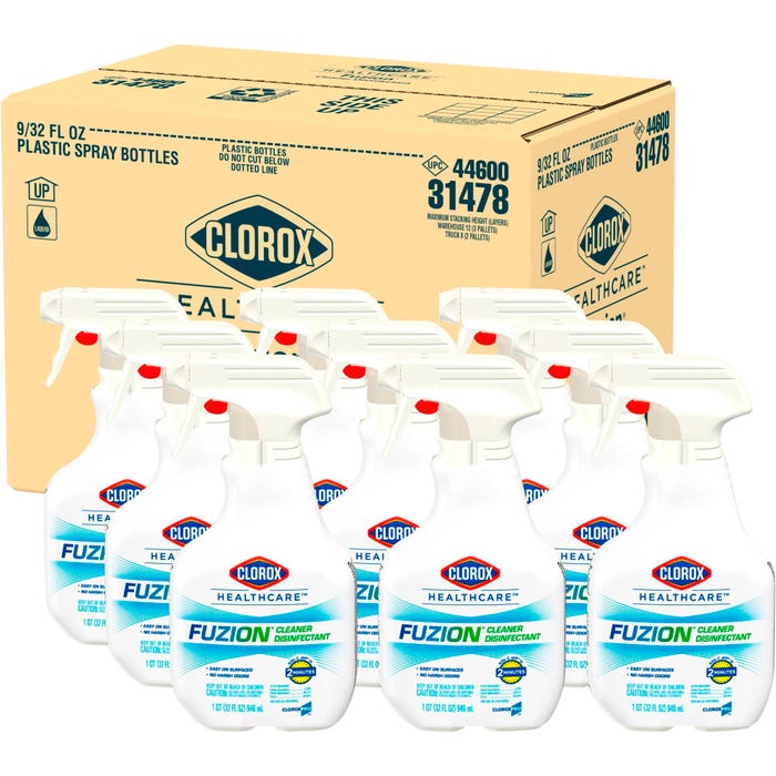 Clorox Healthcare Fuzion Disinfectant Cleaner, 32 Ounces, Case of 9