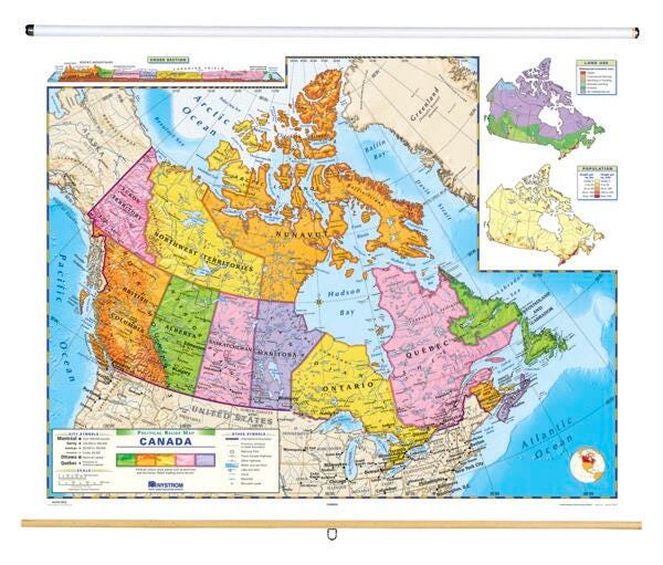 Nystrom Political Relief Map, Canada