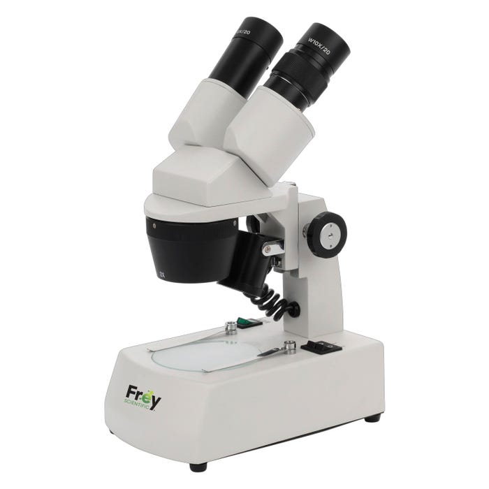 Frey Scientific Compact Binocular Stereo Microscope, 2x and 4x Magnification, LED Illumination