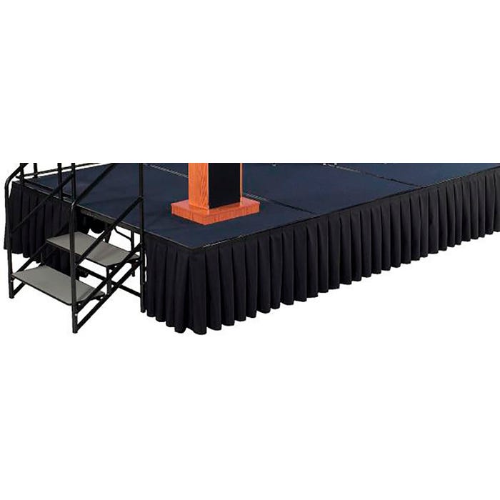 National Public Seating Shirred Pleat Skirting for Portable Stage