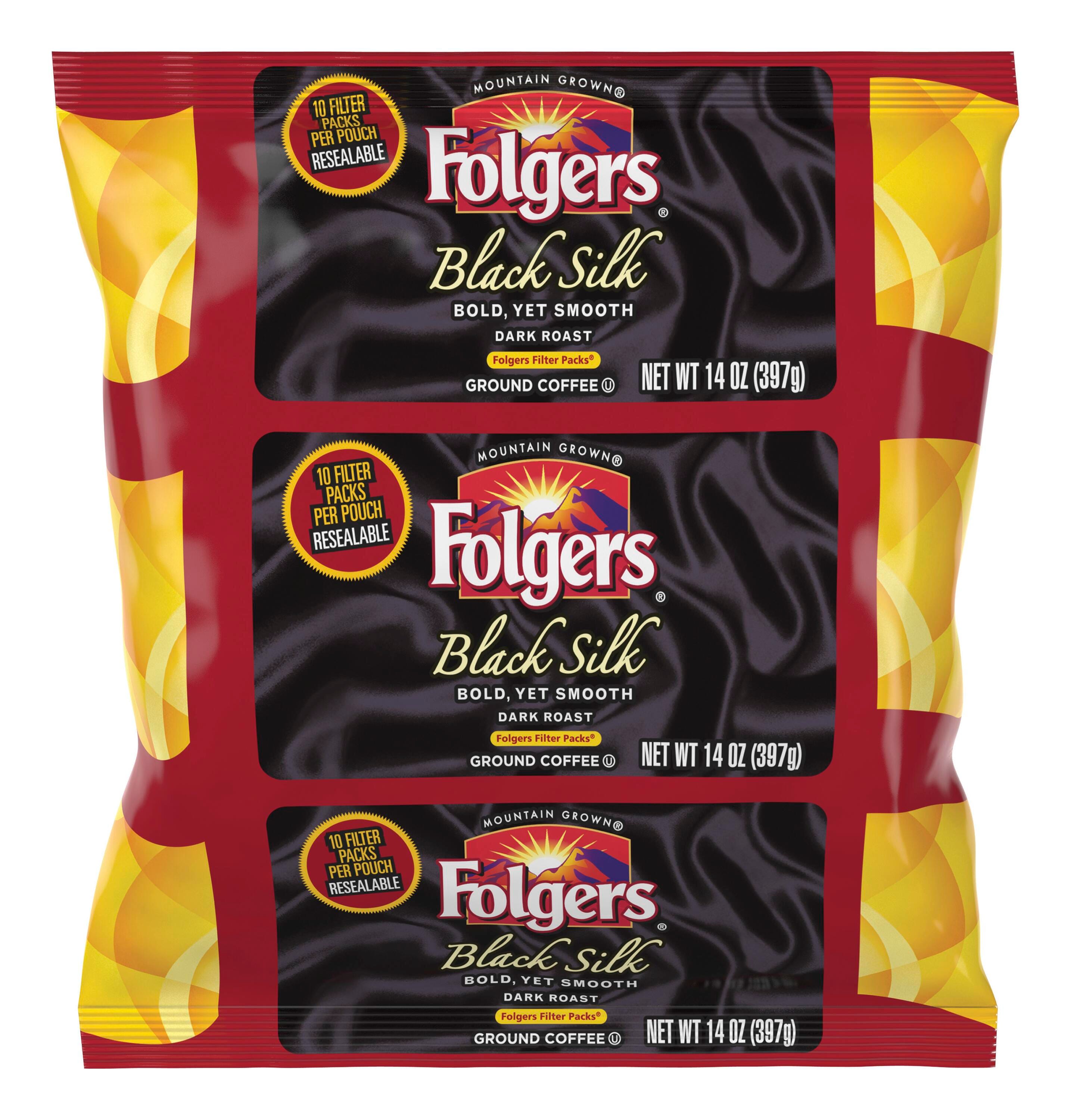 Folgers Black Silk Ground Coffee Filter Packs Ground, 1.4 oz, Pack of 40, Item Number 1563733