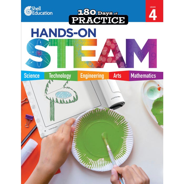 Shell Education 180 Days: Hands-On STEAM, Grade 4