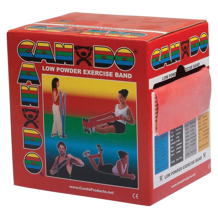CanDo Exercise Band, Light Band, 50 Yards, Red