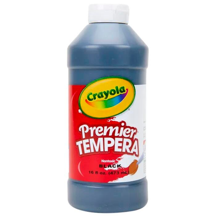 Crayola Premier Tempera Paint, 1 Pint Bottle, Black