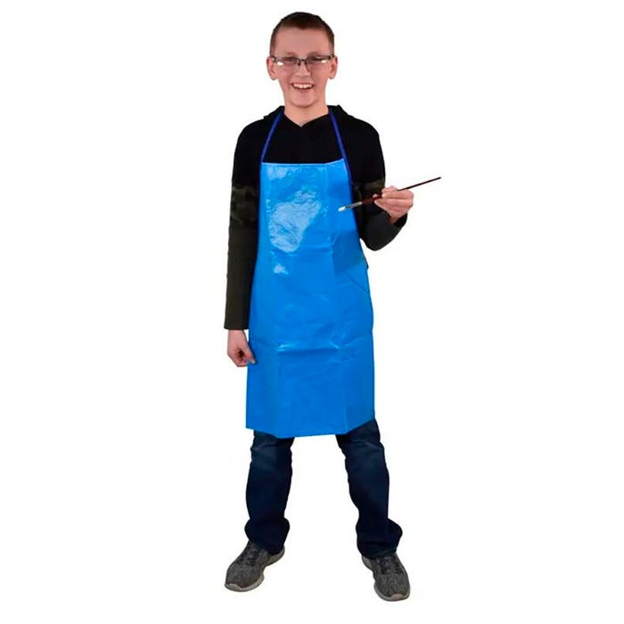 Sax Easy-to-Clean Vinyl Student Apron, 29 x 17 Inches, Blue